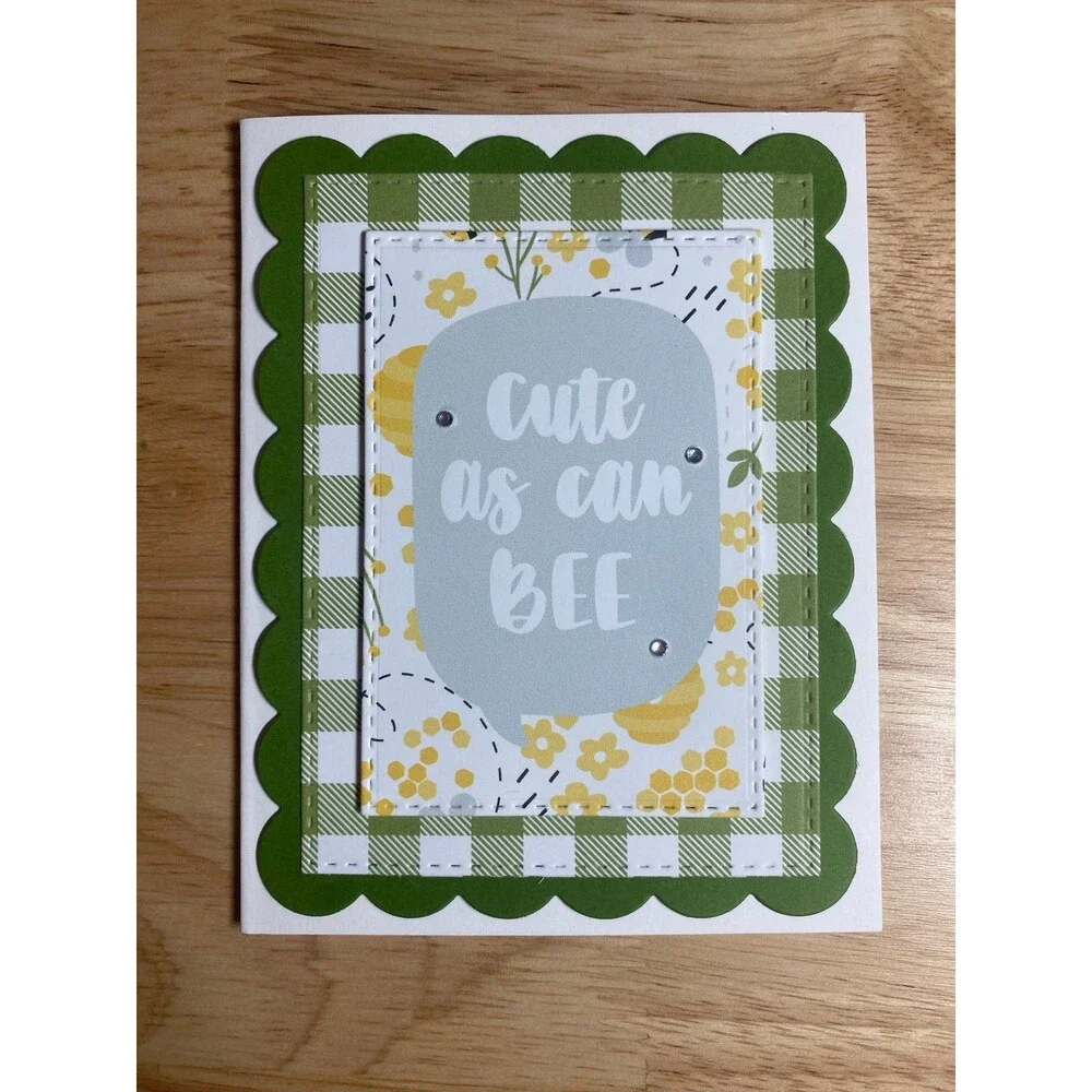 Bee & Flowers Greeting Card – Handmade A2 Card – All Occasion Blank Card
